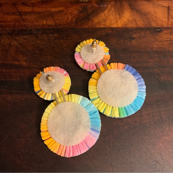 Colorful Raffia and Twine Lightweight Post Earrings - Picture 4 of 7